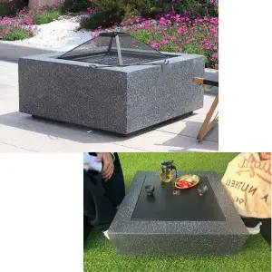 스톤화로 화로대 대형 그릴 불멍 화덕 바비큐 야외 펜션 사각 테이블형