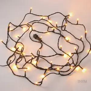 크리스마스트리전구 녹색선 LED 웜색 지니전구 5M 50구