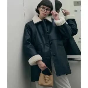 [드로우핏 우먼](타임스퀘어점패션관)웰트 하프 시어링 자켓 [2COLOR]