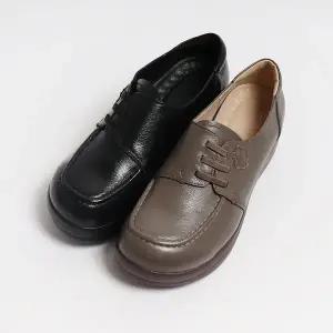 [원더슈즈](천안아산점)천연소가죽 비심플리 컴포트 쿠션 미끄럼방지 사이드 밴딩 단화 6CM JANG-K124