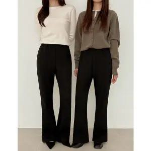 [공구우먼] [제작] 매일 쫀쫀 밍크기모 밴딩 와이드 부츠컷 팬츠 85433 빅사이즈 여성의류