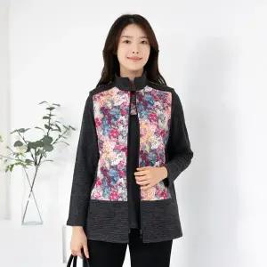 엄마옷 60대 여성 모슬린 겉기모누비 티셔츠조끼 앙상블세트 516HJK142 중년여성/50대/70대/빅사이즈/할머