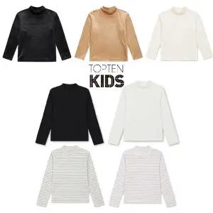 [탑텐키즈](대구신세계)공용) 벨로아 반목 티셔츠 / 여아) 립 모크넥 긴팔티 / MKF4TU3002 / TU2002