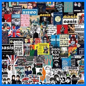 50/100개 오아시스 영국 록 밴드 포스터 스티커 - 여행 가방 물병 노트북 휴대폰 태블릿 장식용 LanLanStic