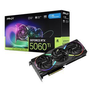 PNY NVIDIA GeForce RTX 5060 Ti 에픽-X ARGB OC 트리플 팬, 그래픽 카드(8GB GDDR7, 128비트, 부스트 속도: 2692MHz, SFF-Ready, PCIe 5.0, HDMI /DP 2.1, 2슬롯, 블랙웰 아키텍처, DLSS 4)