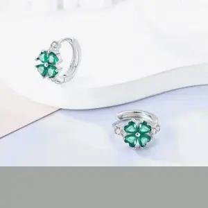 행운의 클로버 귀걸이 92.5 실버 행운 면접 합격 소원 원터치