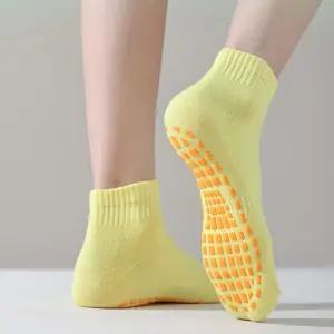 우수한 남성 여성 논슬립 필라테스 요가 양말 옐로우 요가양말