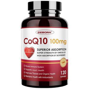 제보라 CoQ10-100mg-소프트젤, PQQ, 바이오페린 및 오메가-3, 고흡수성 코엔자임 Q10 보충제, 강력한 항산화제, 심장 및 에너지 생산 120인분 지원, 비유전자변형식품(Non-GMO) 포함