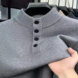 남성 데일리 니트 터틀넥 울 스웨터겨 캐주얼 반하이넥 보온 이너 힛템