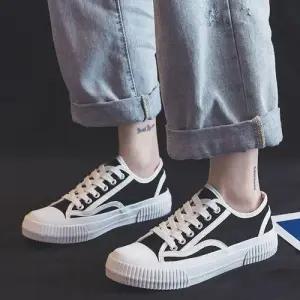 여성 캔버스 배색 단화 운동화 데일리 학생 신발 WE67D2E