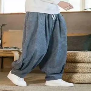 골덴 겨울 남성 와이드팬츠 통바지 중년 개량