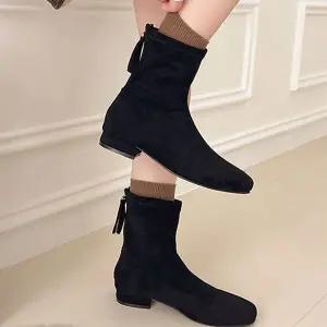 |CMS7D84|여성 겨울 시즌 기모 슬림 가죽 앵클 부츠