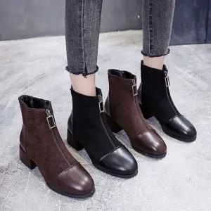 스웨이드 기모 4.5cm 앵클 부츠1890 WFFYWA0