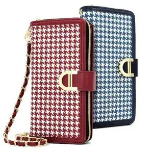 갤럭시 S21 S22 S23 S24 S25 노트 울트라 하운드 체크 지퍼 다이어리 스트랩 지갑 케이스