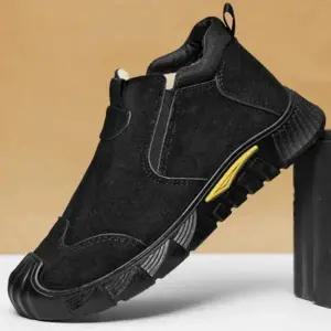 남녀공용 겨울 털 안감 옆 지퍼 보온 작업화 운동화