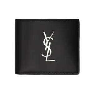24FW  YSL 은장 모노그램 남성 블랙 반지갑 453276 0SX0E 1000