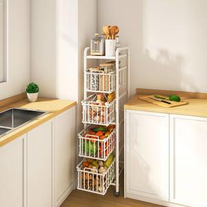 선반 이동식 3단 틈새 화장실 냉장고 청과 냉장고옆수납장 수납 펜트리 세탁기 장착