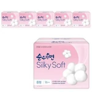 순수한면 실키소프트 중형 16개입x6팩
