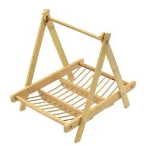 대나무 튀김 바구니 과일 일식 나무 접시 쟁반 23cm 바구니 음식바구니