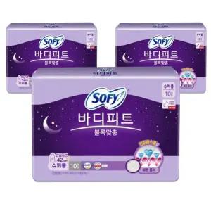 쏘피 바디피트 볼록맞춤 안심숙면 슈퍼롱 오버나이트 10Px3팩