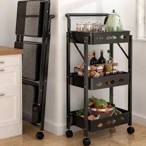 폴딩 핸들형 트롤리/이동식/서랍장/수납장/보조/간식/선반/스텐드/이동