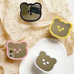 곰돌이얼굴 미러 톡 스마트톡 거치대 휴대폰 플라핏 에디터 홀더 폰톡 고리 그립