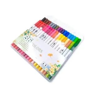 더블 헤드 붓펜마커 세트 36색-화이트바그림마카 화방 드로잉 용품 스케치 컬러 디자인