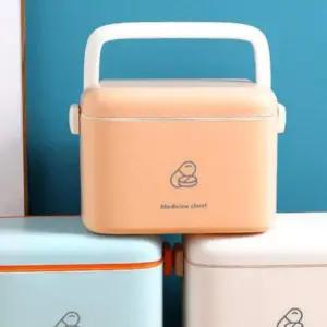 구급함 가정용 약통 보관함 상자 L 2단 핑크 약상자 가방 응급 용상자 키트 용약통 약보 비상 사무실용 메