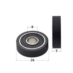 호환 10pcs/50pcs 8x26x7mm 폴리우레탄 PU 608 서랍 쇼케이스 휠 저소음 롤러 베어링 마찰 풀리