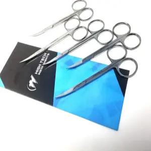HTI 브랜드 리스 마이크로 해부 실험실 날카로운 가위 곡선형 4.5인치11.43cm 파인 포인트 스테인리스