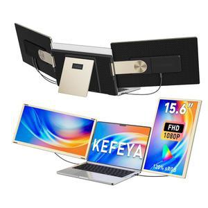 KEFEYA 노트북 스크린 익스텐더 15.6인치, FHD 1080P 휴대용 트리플 모니터, 13-17.3인치 노트북용, 120% sRGB 235 회전 탈착식 모니터 익스텐더, 윈도우 /맥 /덱스 /크롬 /표면용, 플러그 앤 플레이