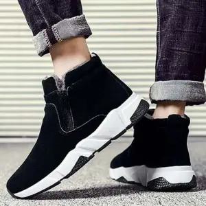 남성 털 스니커즈 겨울 운동화 하이탑 부츠