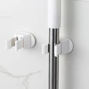 부착식 밀대 홀더 청소도구 거치대 욕실청소도구정리 청소도구걸이대