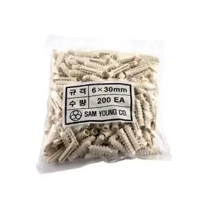 칼블럭(PVC칼브럭 6x30_200개) 콘크리트 콘크리트못 콘크리트볼트