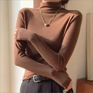 기모 이너 반폴라 반목티 슬림핏 겨울 여자 티셔츠 4컬러