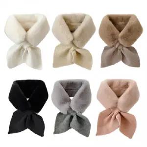 나프커 페이크퍼 목도리 리본 고리 니트 간절기 겨울 방한 머플러 페이크밍크 털목도리 여자 남자 퍼목도리