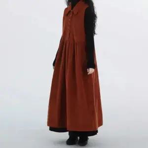 여자원피스 민소매 가을 겨울 따뜻한 원피스 코듀로이 슬림핏 나시 롱스커트 힛템