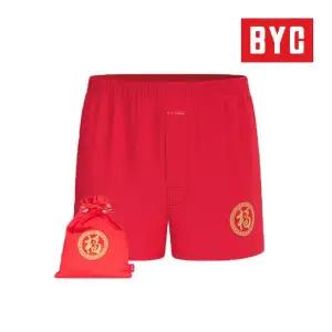 BYC 남성 순면 레드 행운박서 트렁크팬티 복주머니 MCG1487