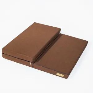 명상 매트 사각 불교 3단 쿠션 접이식 브라운 기도 절