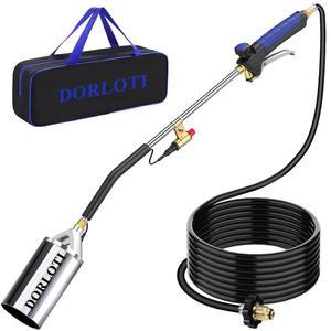 프로판 토치 제초 버너, 보관 가방으로 불기, 10피트 호스로 고출력 화염 토치, 정원용 점화기로 사용하는 헤비 듀티 제초기, 바비큐