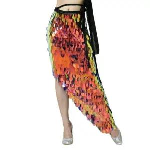 힙 블랙골드 롱 여성용 라인댄스 스카프 밸리댄스의상 S