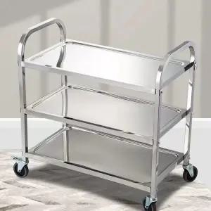 이동식 3단 카트 업소용 웨건 수거 트레이 운반 철제