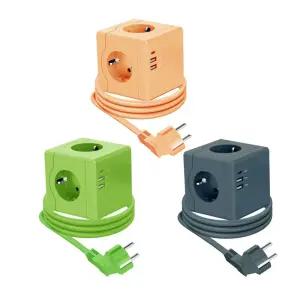 와이어형 멀티탭 전기콘센트 3구 / 3포트 USB 충전기