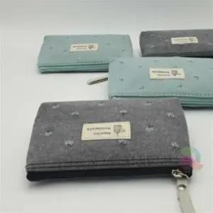 화장품 천파우치 그레이 지퍼파우치