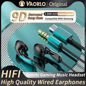 삼성 Galaxy S24 S23 S22 Ultra USB-C 헤드폰 용 C 형 유선 이어폰 A53 A52 A34 A54 Note 20 10 3.5mm 잭 이어 버드 헤드셋