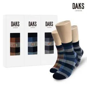 [롯데백화점]닥스 신사양말 3족 선물세트 면중목 링글사각분할 26313