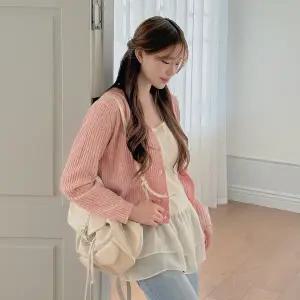 [제작/빅사이즈]이블렛 데이벤 V넥 세미크롭 니트 가디건 제이스타일