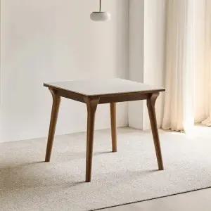 나폴리 포세린 세라믹 2인용 원목 식탁 800 테이블