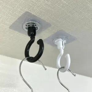 무타공 360회전 부착형 벽면 천장 후크 싱크대 가방 고리 주방 데스크 벽걸이 책상 욕실