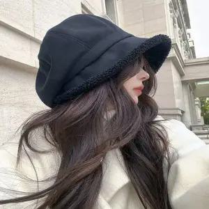 4컬러 소프트 뽀글이 뉴스보이캡 벙거지 겨울모자